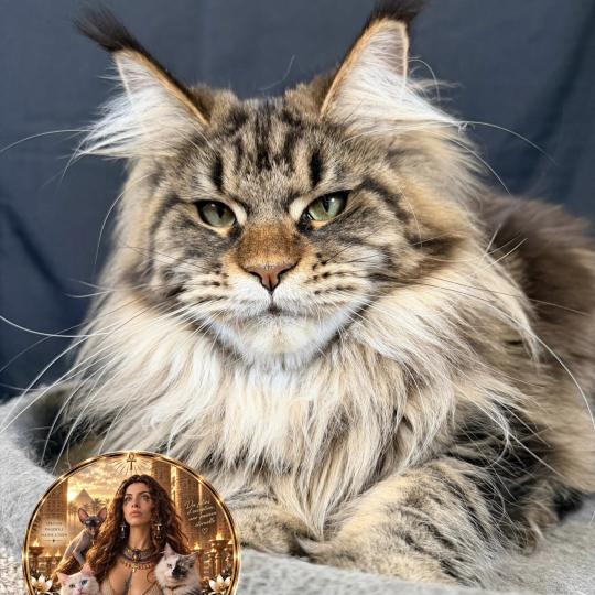 chat Maine coon brown mackerel tabby Anoukis Chatterie Des Joyaux d’Égypte