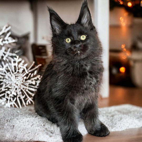 chat Maine coon black U’Léko Chatterie Des Joyaux d’Égypte