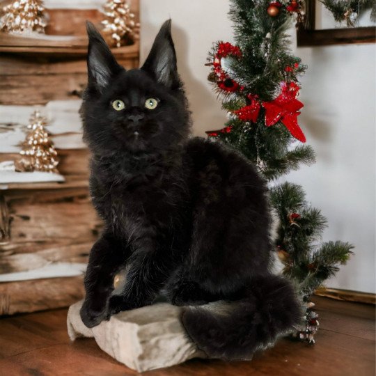 chat Maine coon black U’Léko Chatterie Des Joyaux d’Égypte