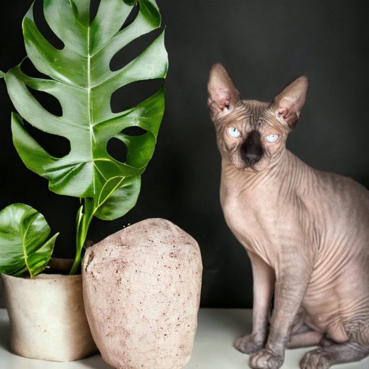 chat Sphynx charcoal point Saqqarâh Chatterie Des Joyaux d’Égypte