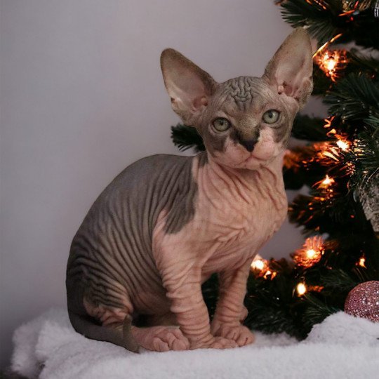 chat Sphynx brown tabby bicolor U'Kéhops Chatterie Des Joyaux d’Égypte