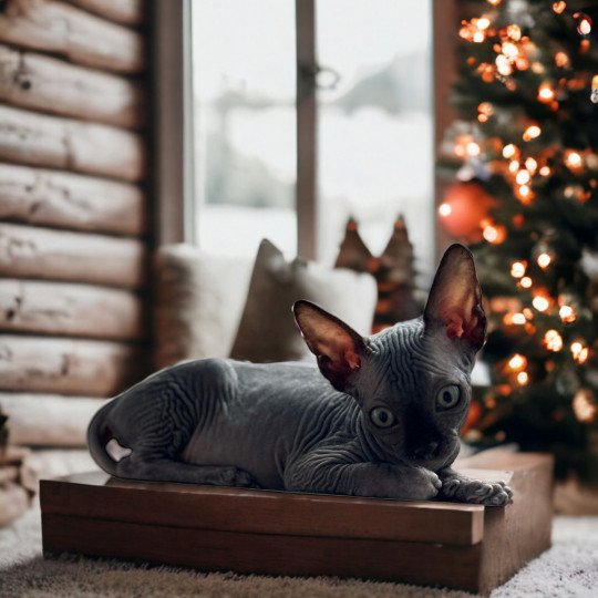 chat Sphynx black U’Lyrâh Chatterie Des Joyaux d’Égypte