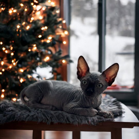 chat Sphynx black U’Lyrâh Chatterie Des Joyaux d’Égypte